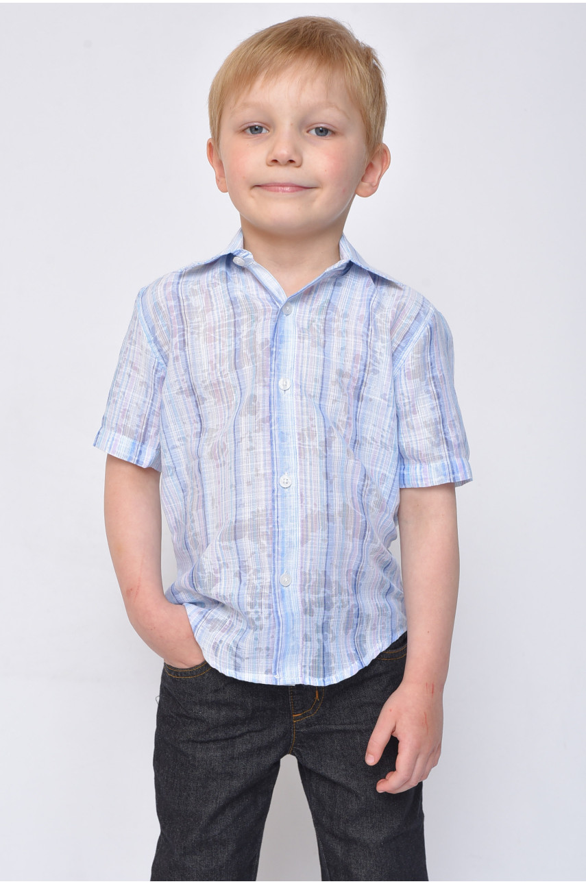 Рубашка детская мальчик голубая 148970
