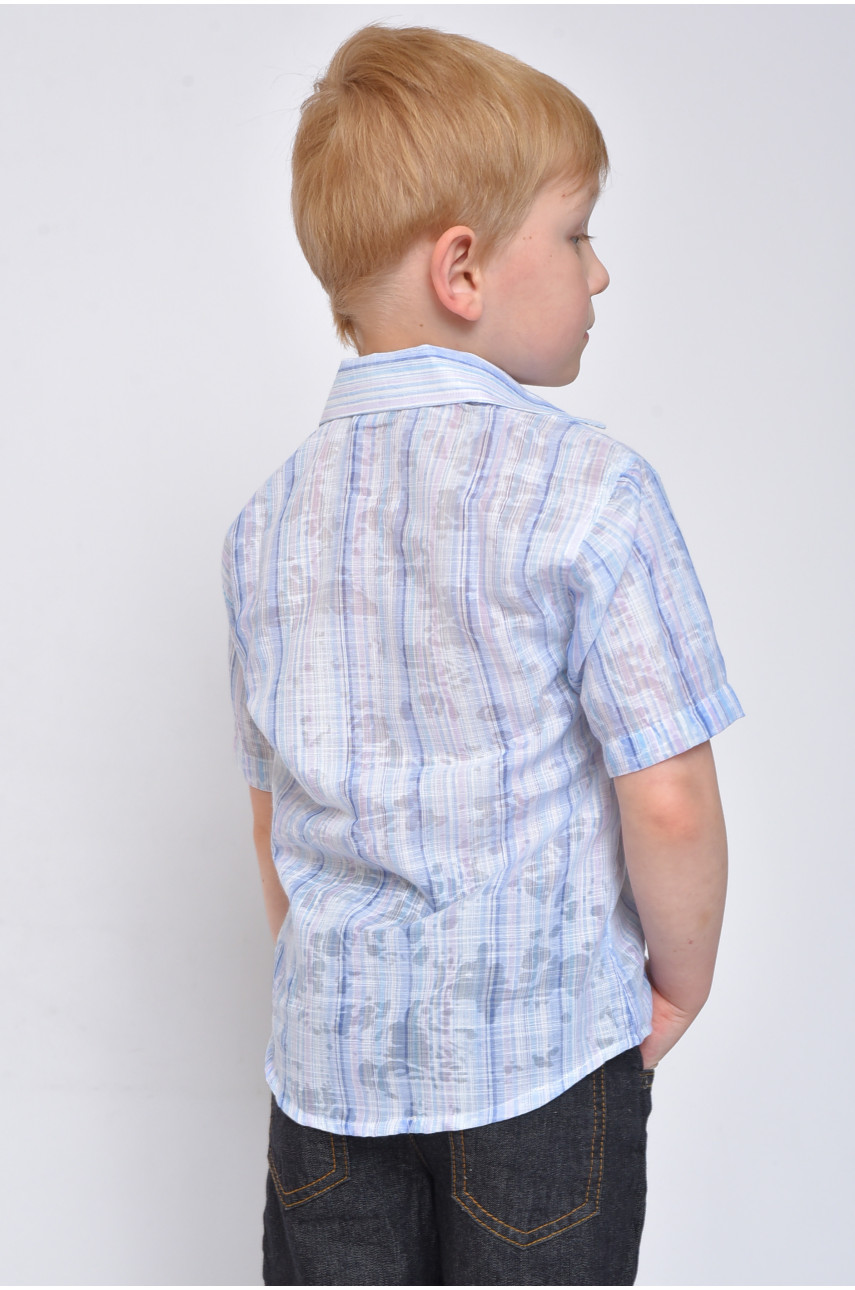 Рубашка детская мальчик голубая 148970