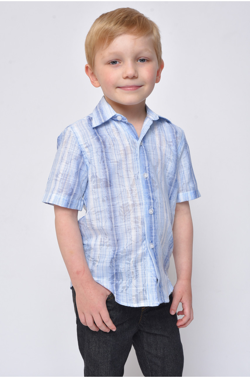 Рубашка детская мальчик голубая 148972