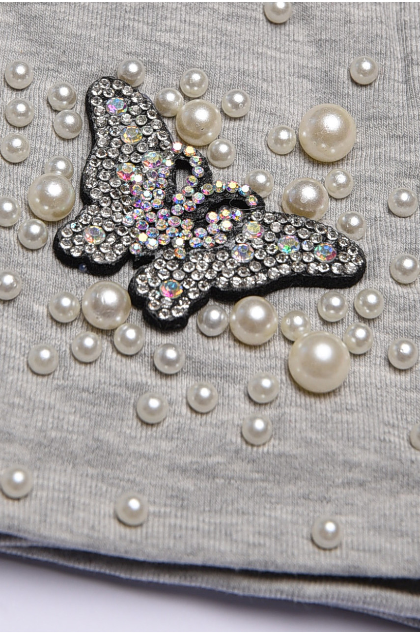 Шапка+хомут девочка серая на 4-5 лет 150034