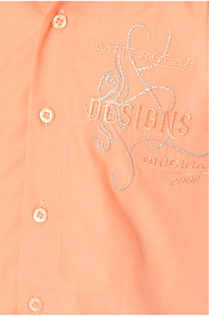 Рубашка детская мальчик персиковая 151221