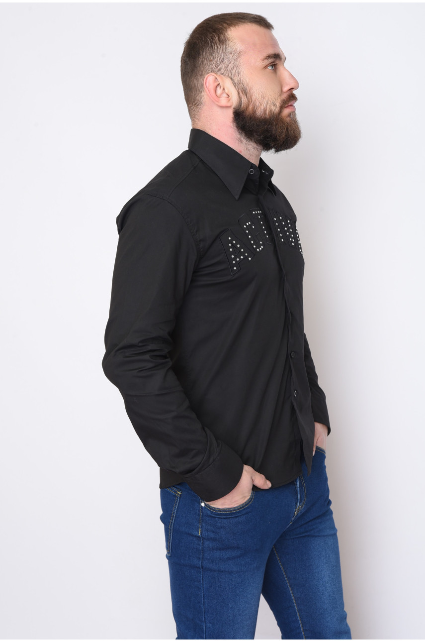 Рубашка с длиным рукавом мужская черная S303-5 151226