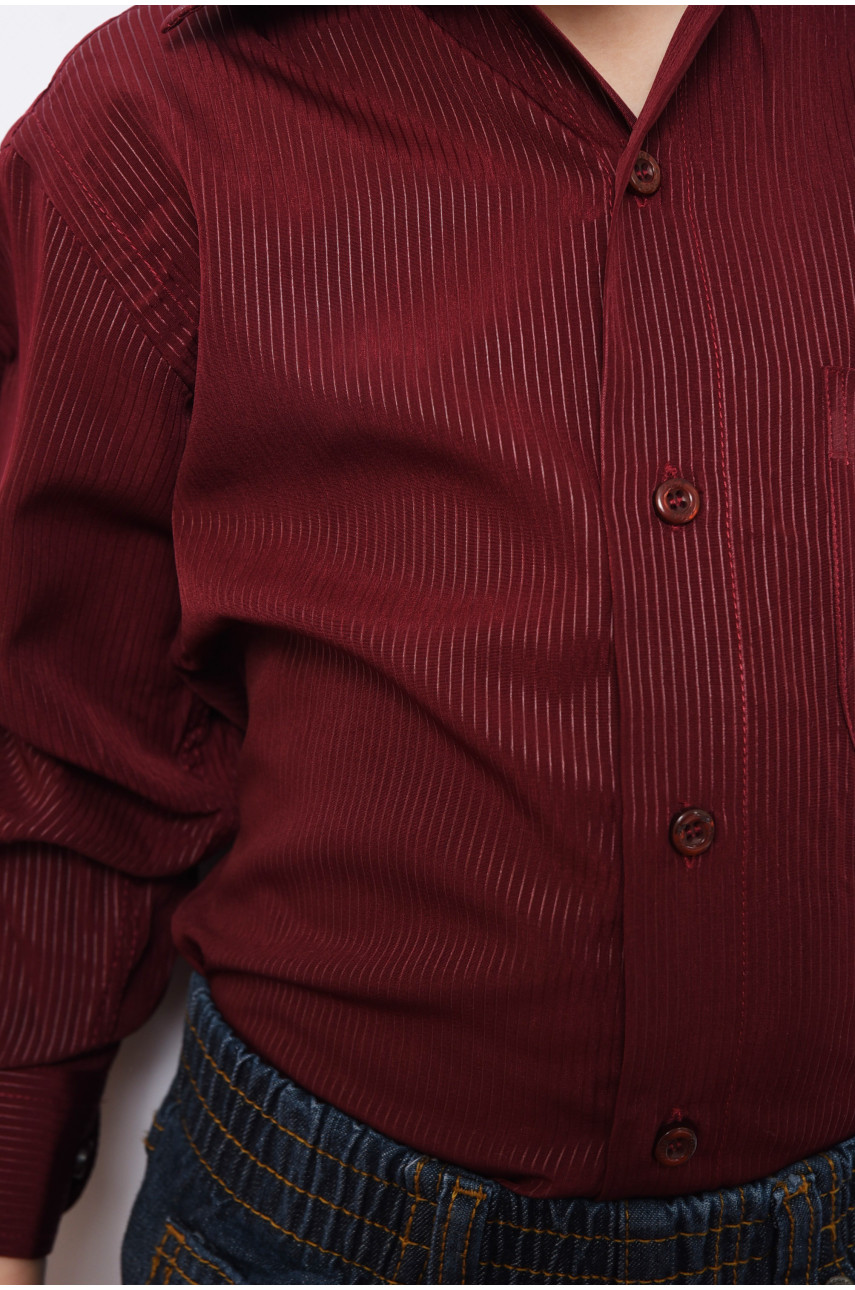 Рубашка детская мальчик бордовая 151811