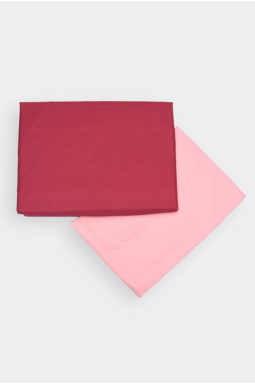 Комплект постельного белья бордовый с розовым полуторка 152460