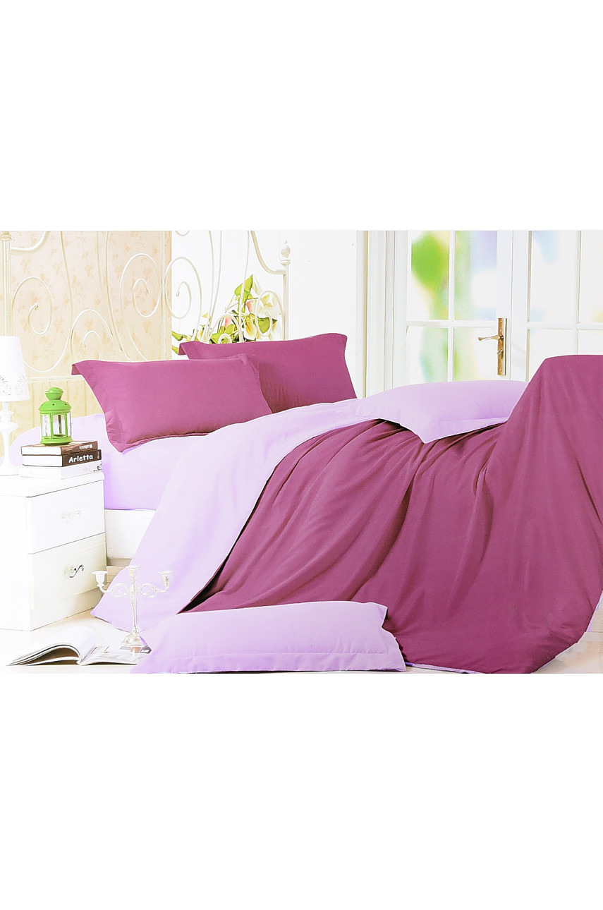 Комплект постельного белья фиолетового цвета полуторка 152472
