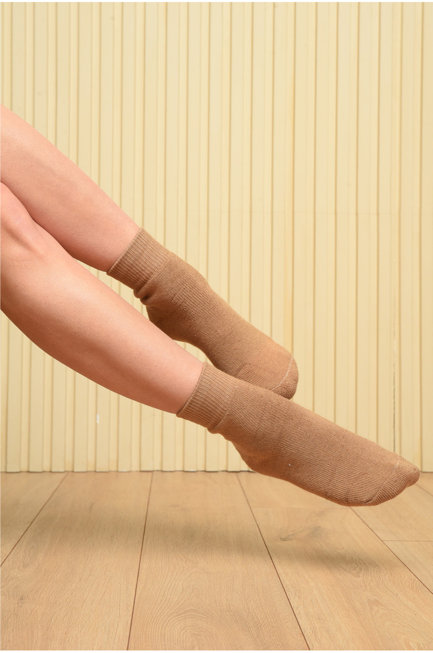 Носки махровые женские светло-коричневого цвета размер 36-41 152517