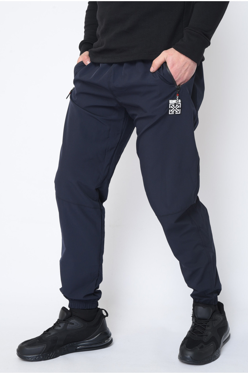 Спортивные штаны мужские темно-синего цвета 131 152636