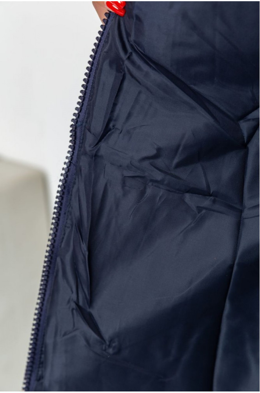 Куртка женская зимняя на синтепоне темно-синяя Уценка 152661