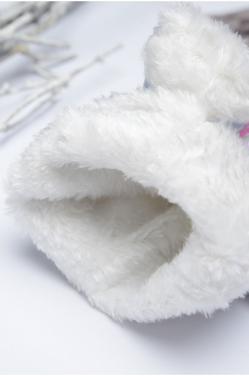 Митенки детские для девочки голубого цвета с принтом на 9-12 лет 152708