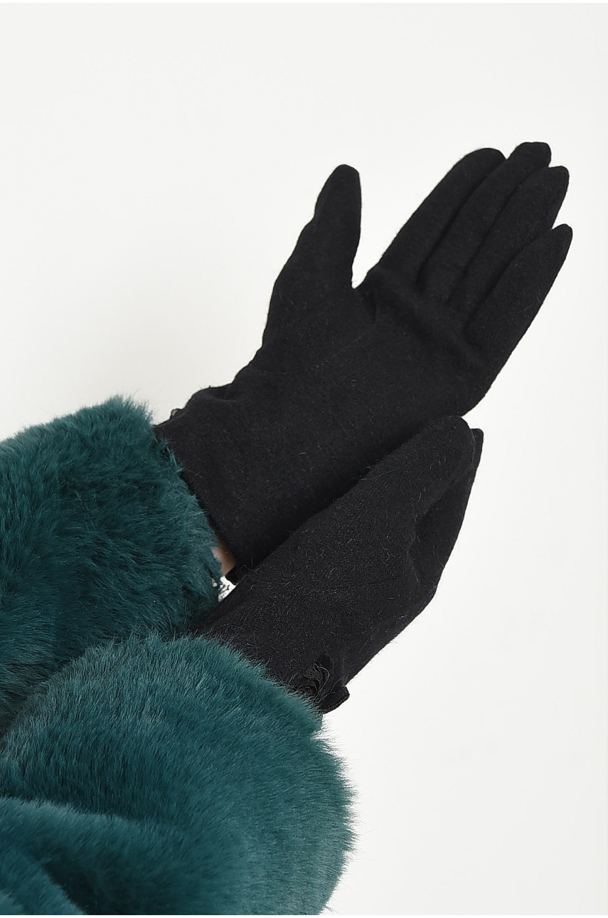 Перчатки женские кашемировые на искусственном меху черного цвета ЖП-29 152913 Перчатки женские кашемировые на искусственном меху черного цвета ЖП-29 152913