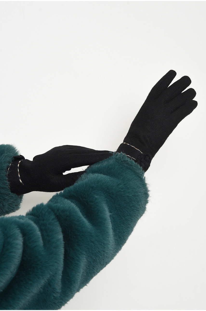 Перчатки женские кашемировые на искусственном меху черного цвета ЖП-20 152916 Перчатки женские кашемировые на искусственном меху черного цвета ЖП-20 152916