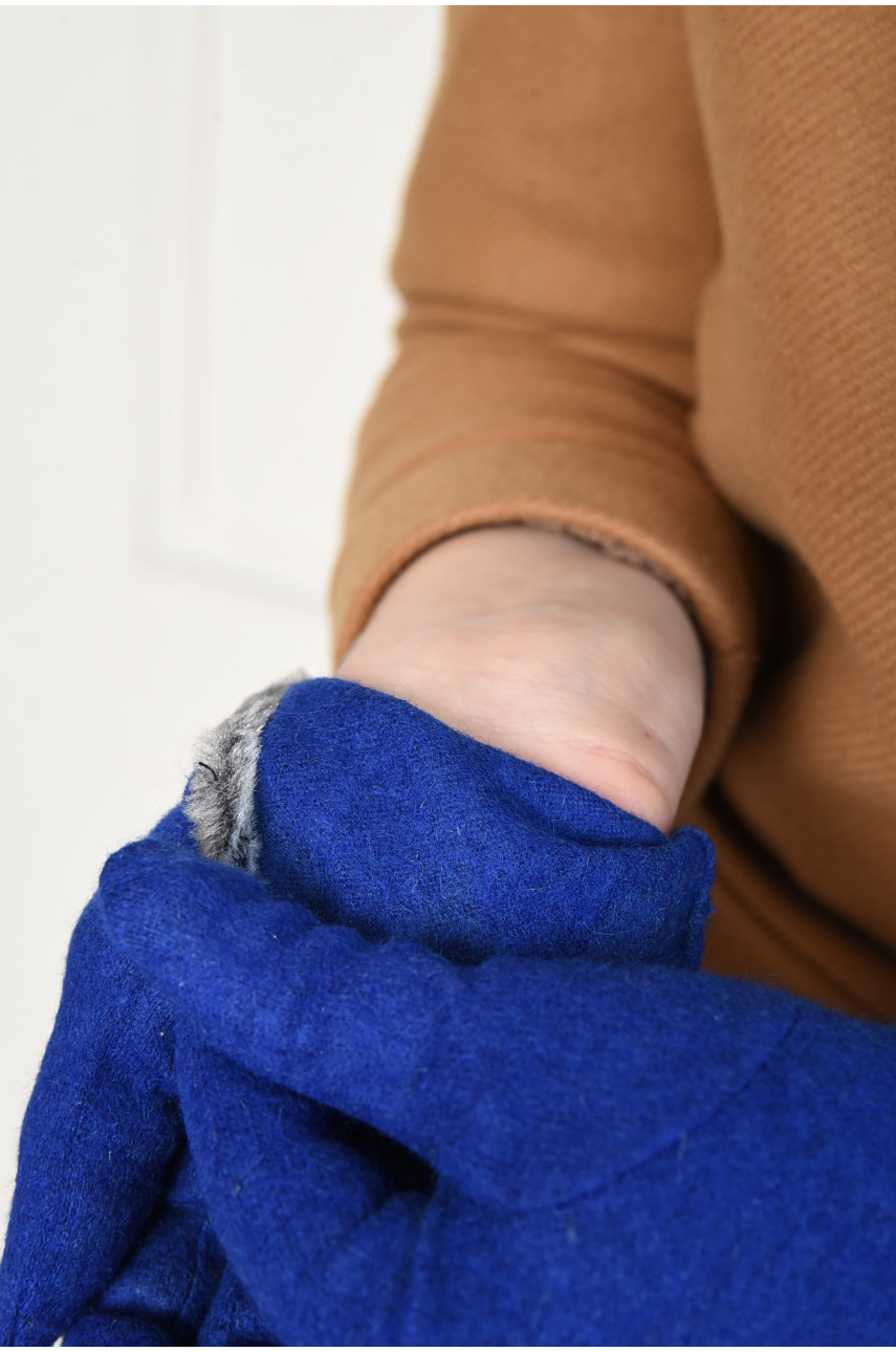 Перчатки женские текстильные синего цвета 153458