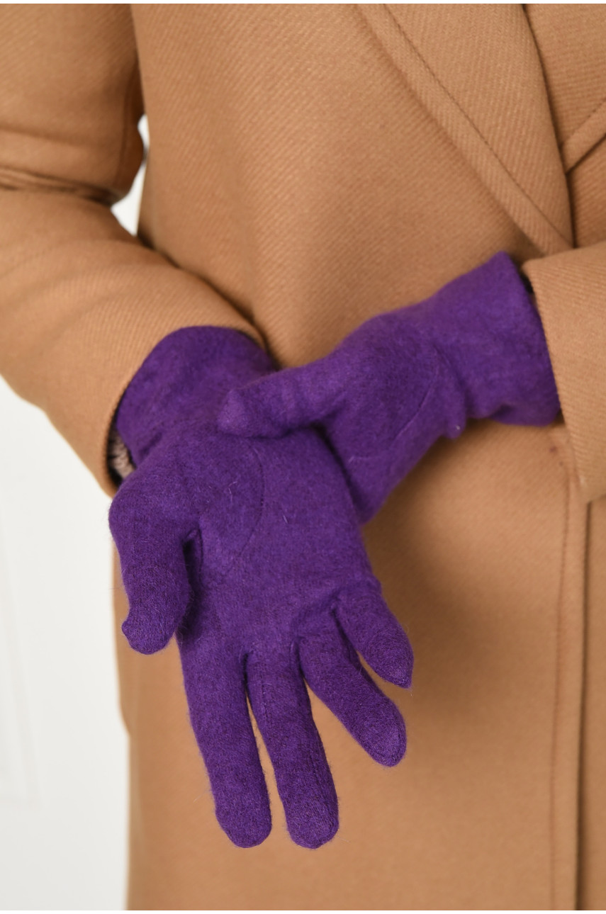 Перчатки женские текстильные фиолетового цвета 153535