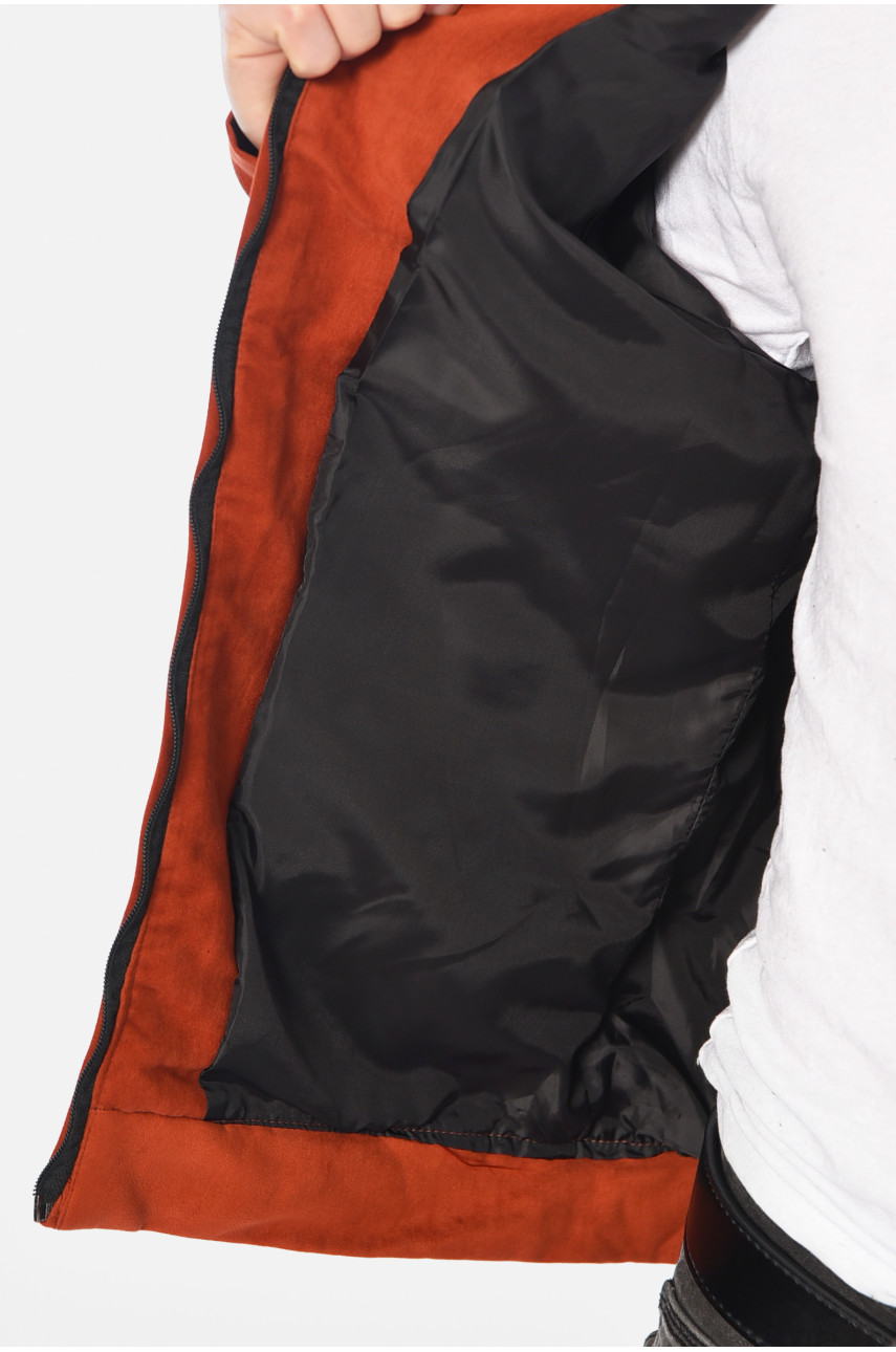 Бомбер мужской терракотовый замшевый 532 153600