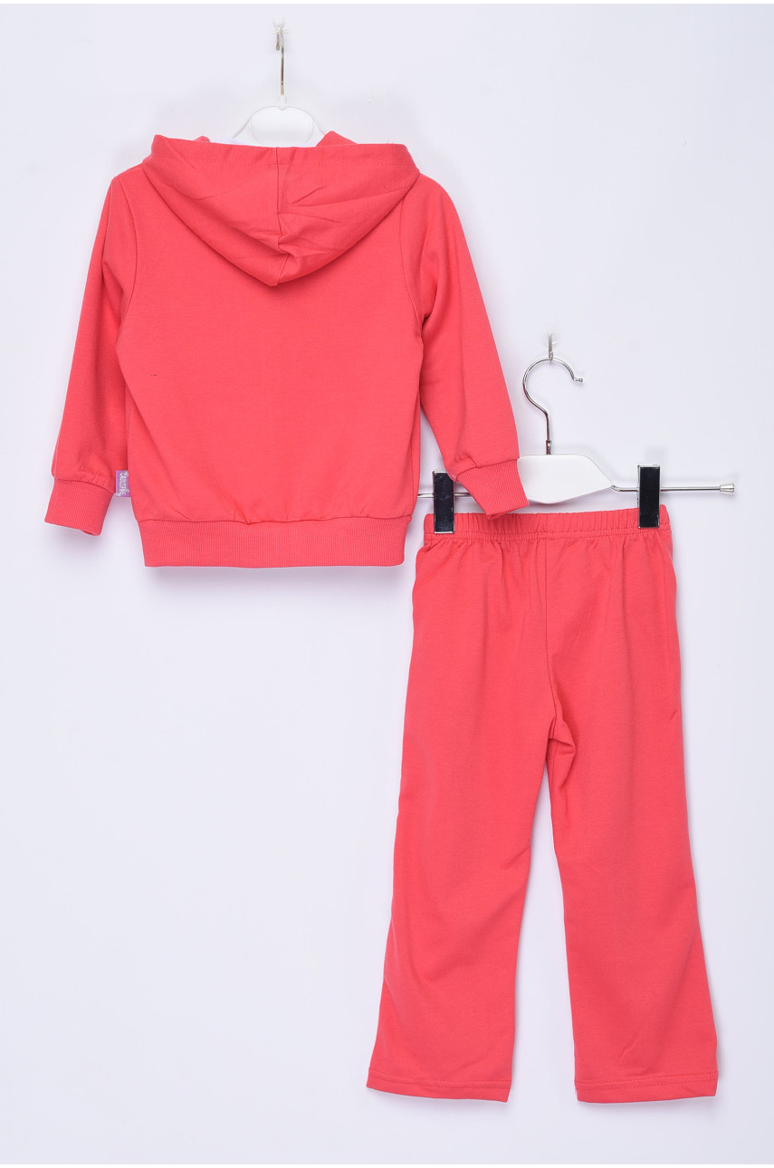 Спортивный костюм 3-ка детский для девочки с капюшоном кораллового цвета 022 153671