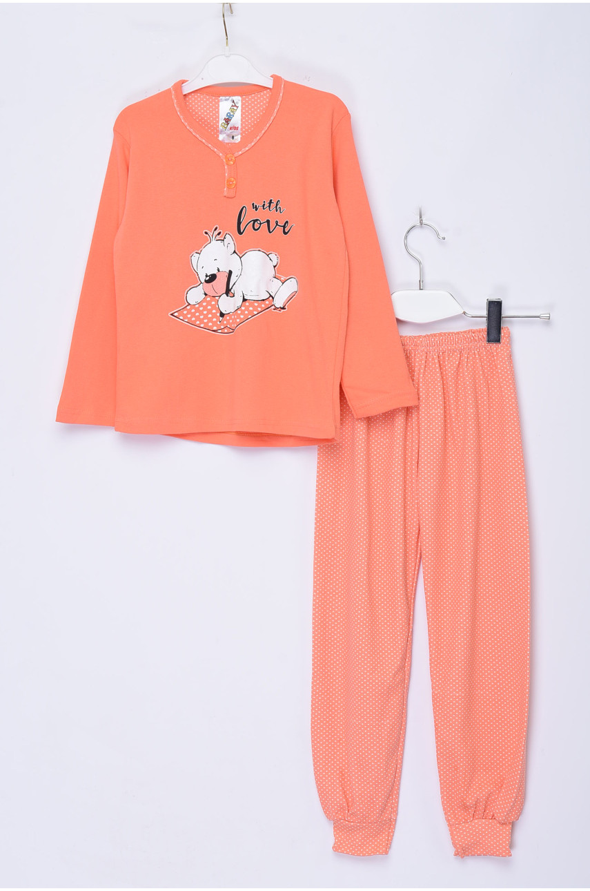 Пижама детская оранжевого цвета с рисунком 1094 153846