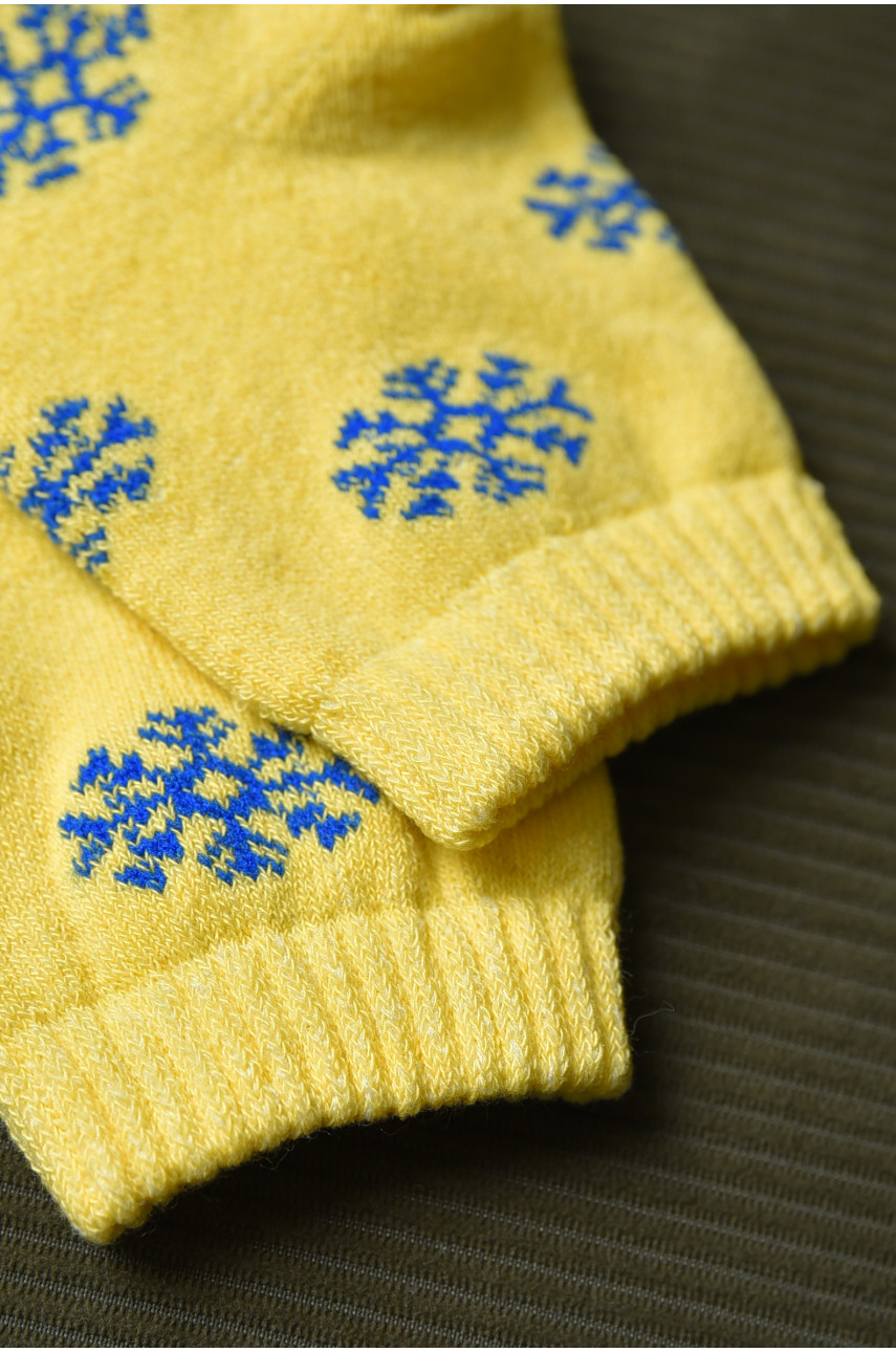 Шкарпетки махрові дитячі для дівчинки жовтого кольору розмір 26-30 153952