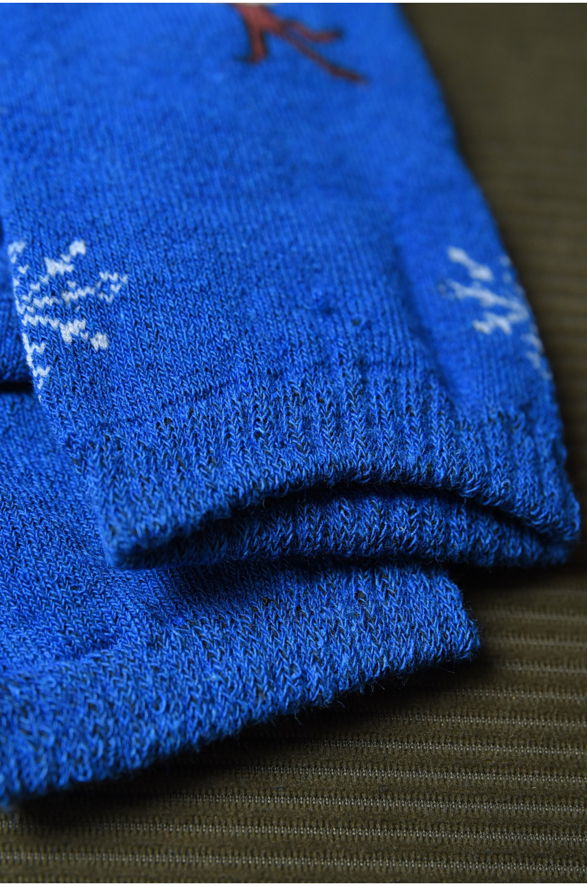 Носки махровые детские для мальчика синего цвета размер 26-30 153979