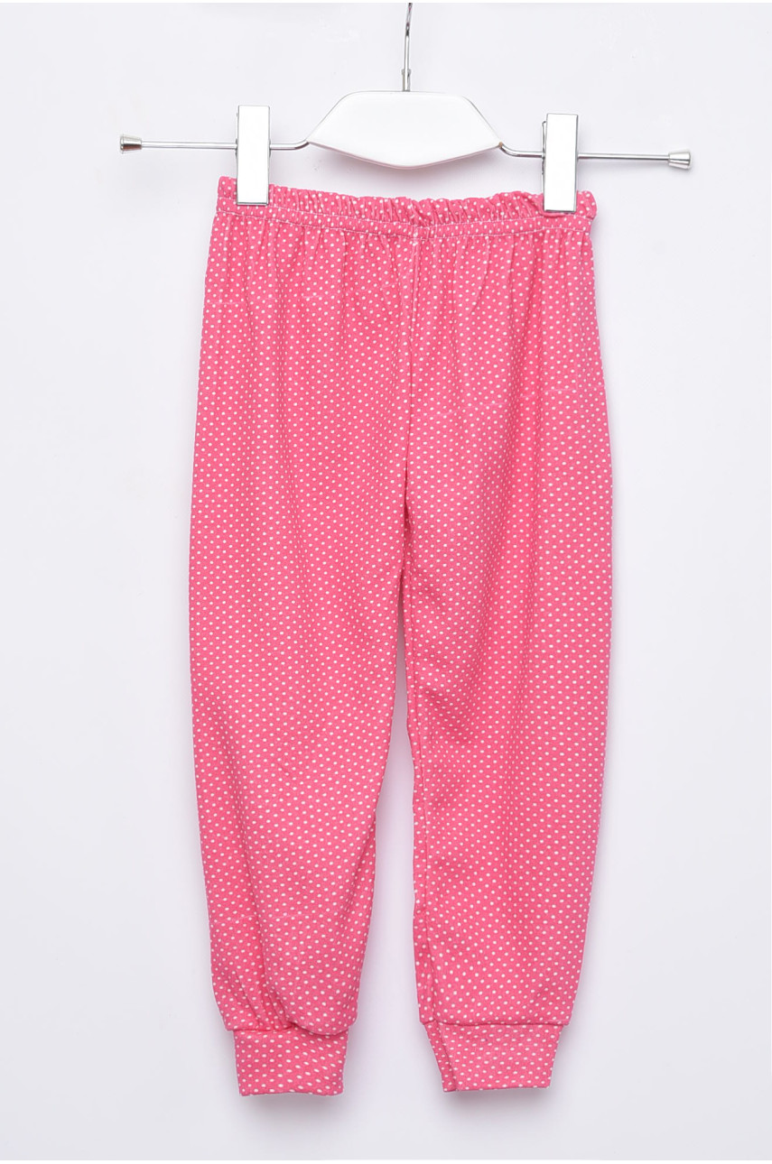 Штаны пижамные детские розового цвета в горошек размер 2 1094 154485