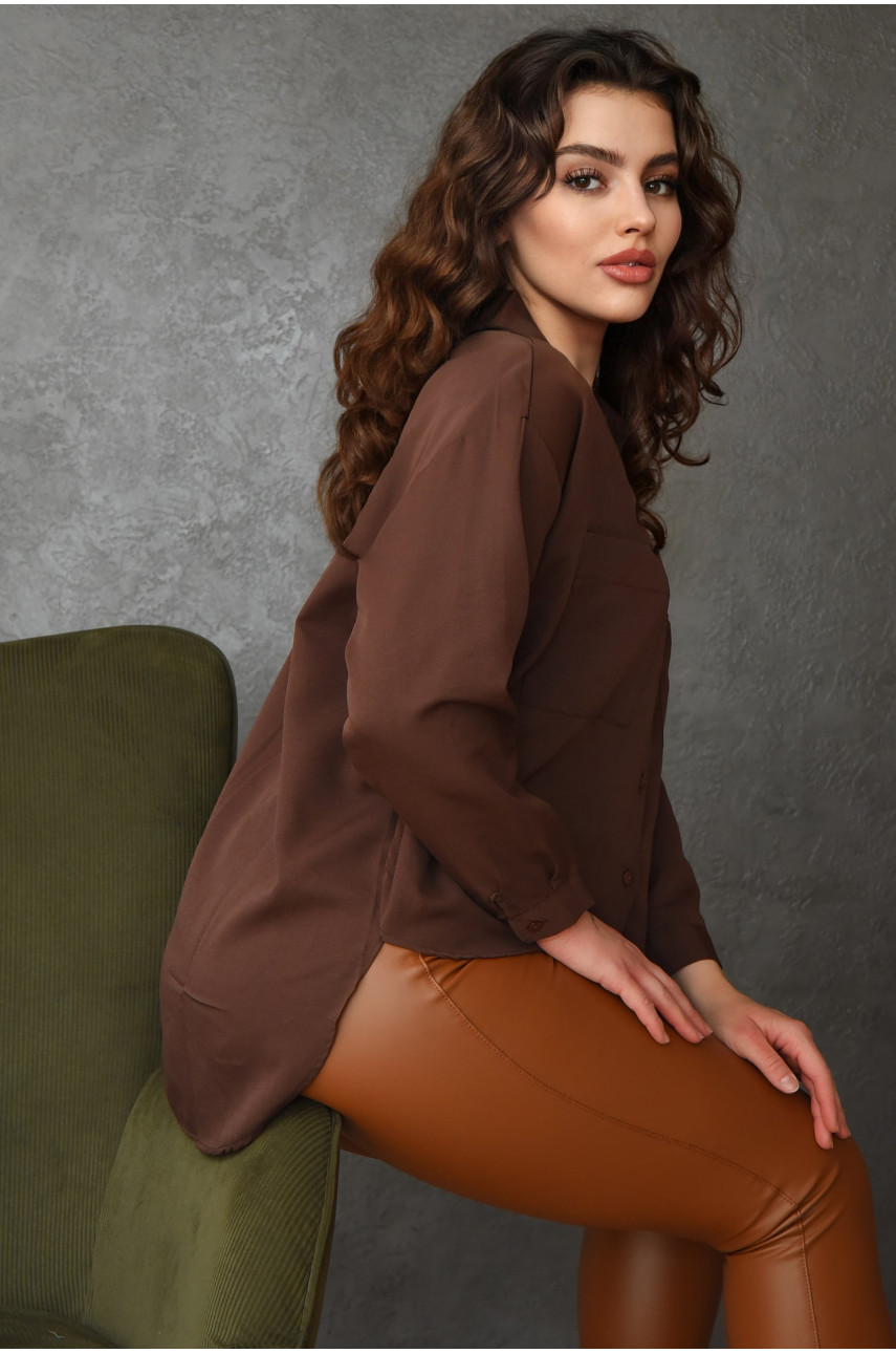 Сорочка жіноча коричневого кольору 8241 154905