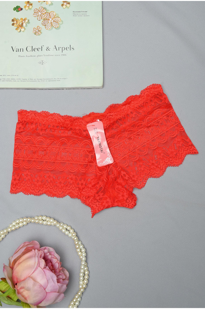 Трусы женские гипюровые красного цвета 753 154954 Трусы женские гипюровые красного цвета 753 154954