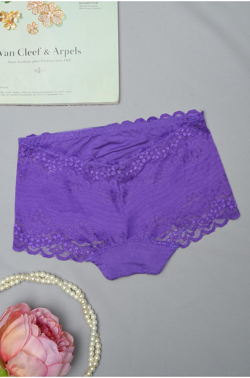 Трусы женские гипюровые фиолетового цвета размер 40-42 3954 154979