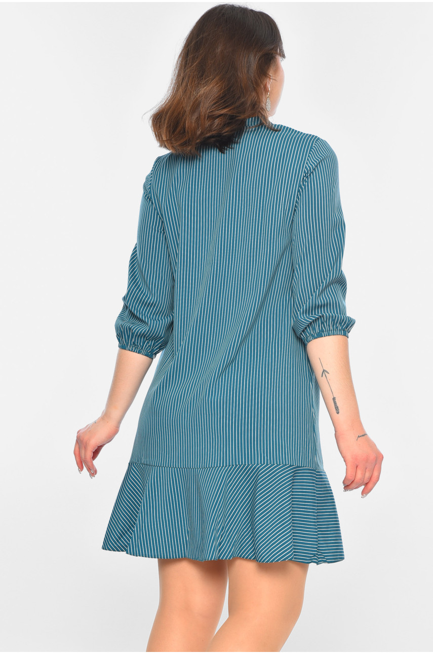 Платье женское полосатое зеленого цвета 520 155075