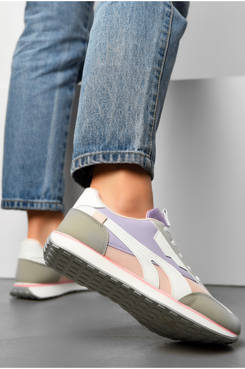 Кроссовки женские с разноцветными вставками на шнуровке 383 155423