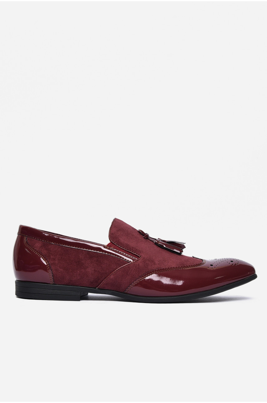 Туфлі чоловічі бордового кольору 6062-8 155751