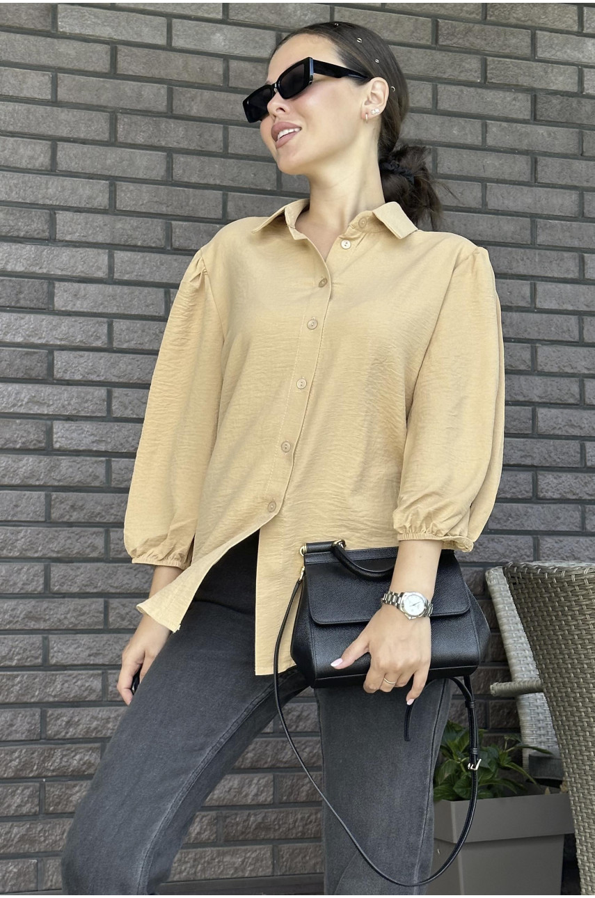 Блуза жіноча бежевого кольору 156489 Блуза жіноча бежевого кольору 156489