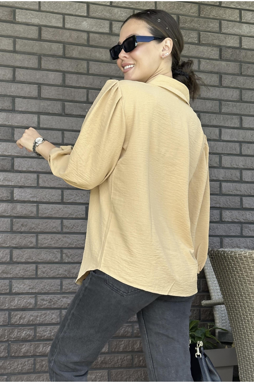 Блуза жіноча бежевого кольору 156489 Блуза жіноча бежевого кольору 156489