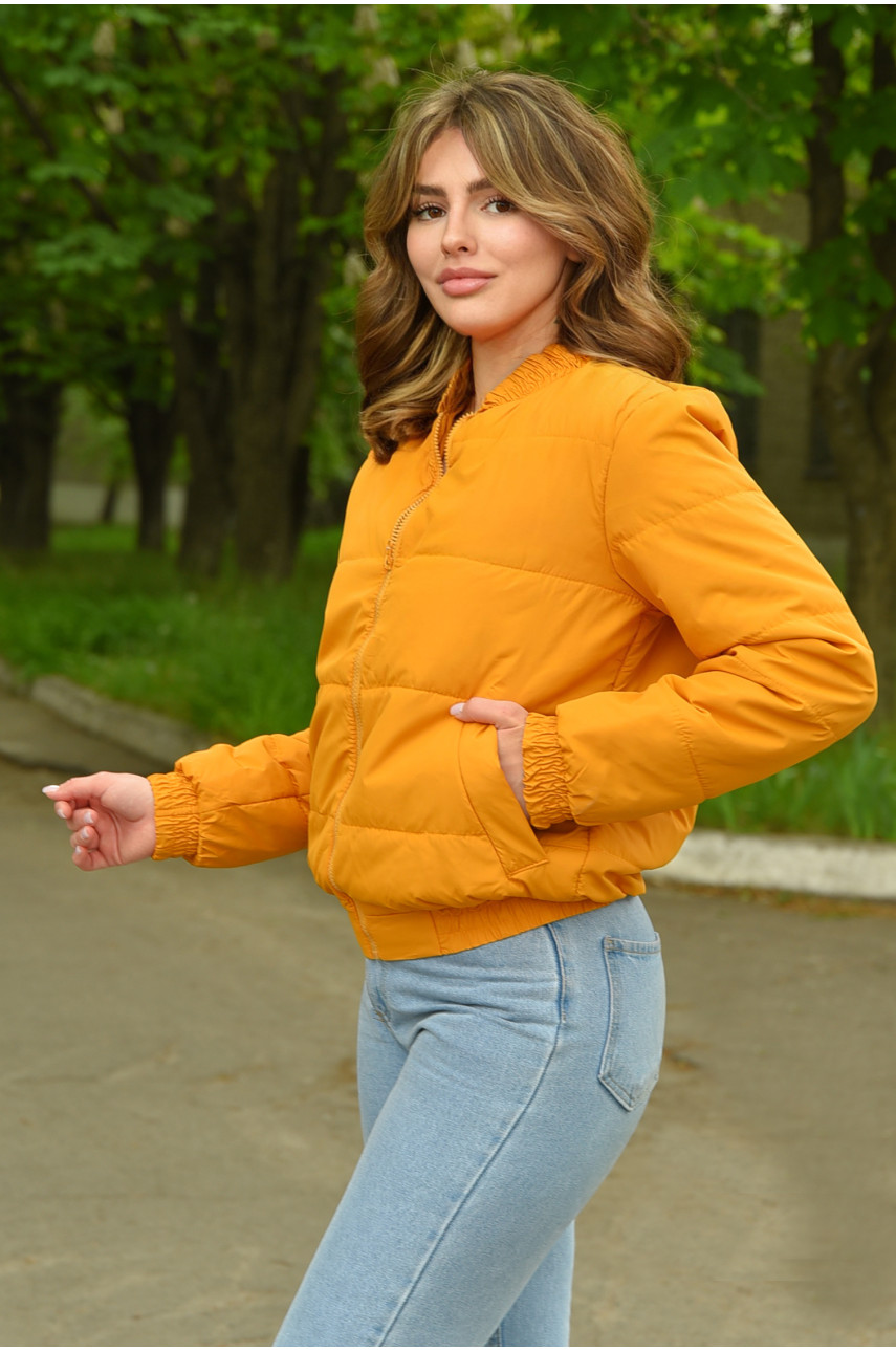 Куртка женская демисезонная горчичного цвета 182 157349