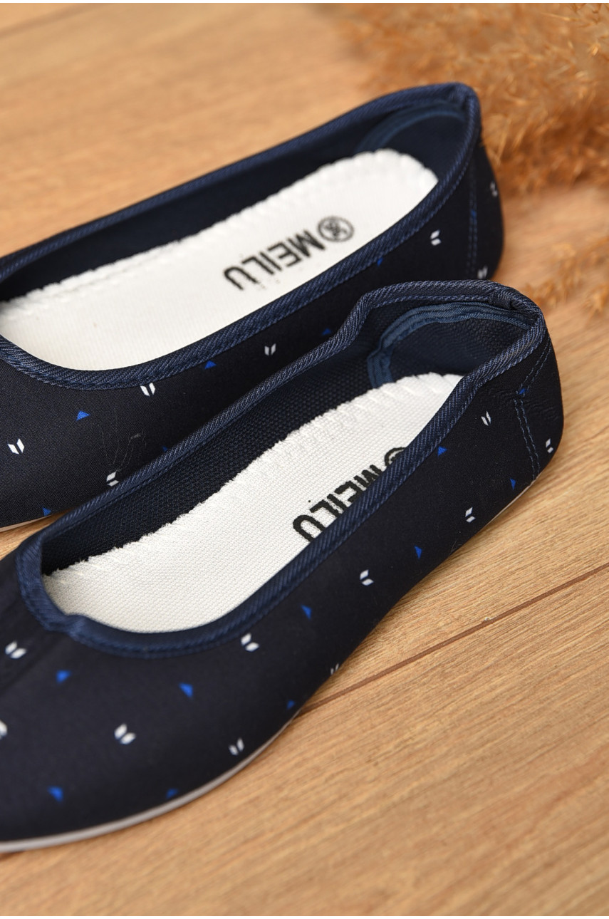 Балетки жіночі темно-синього кольору текстиль 10 157867