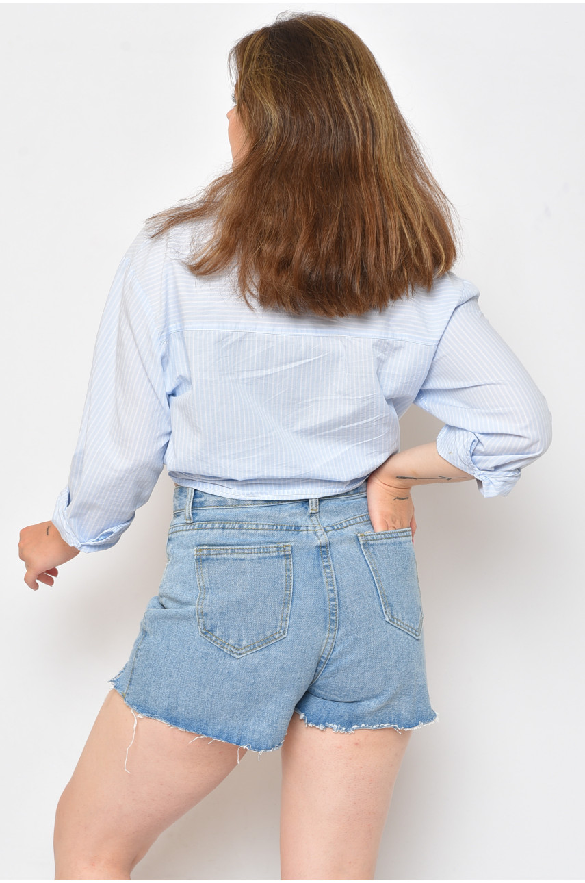 Шорты женские джинсовые голубого цвета 9116 157893