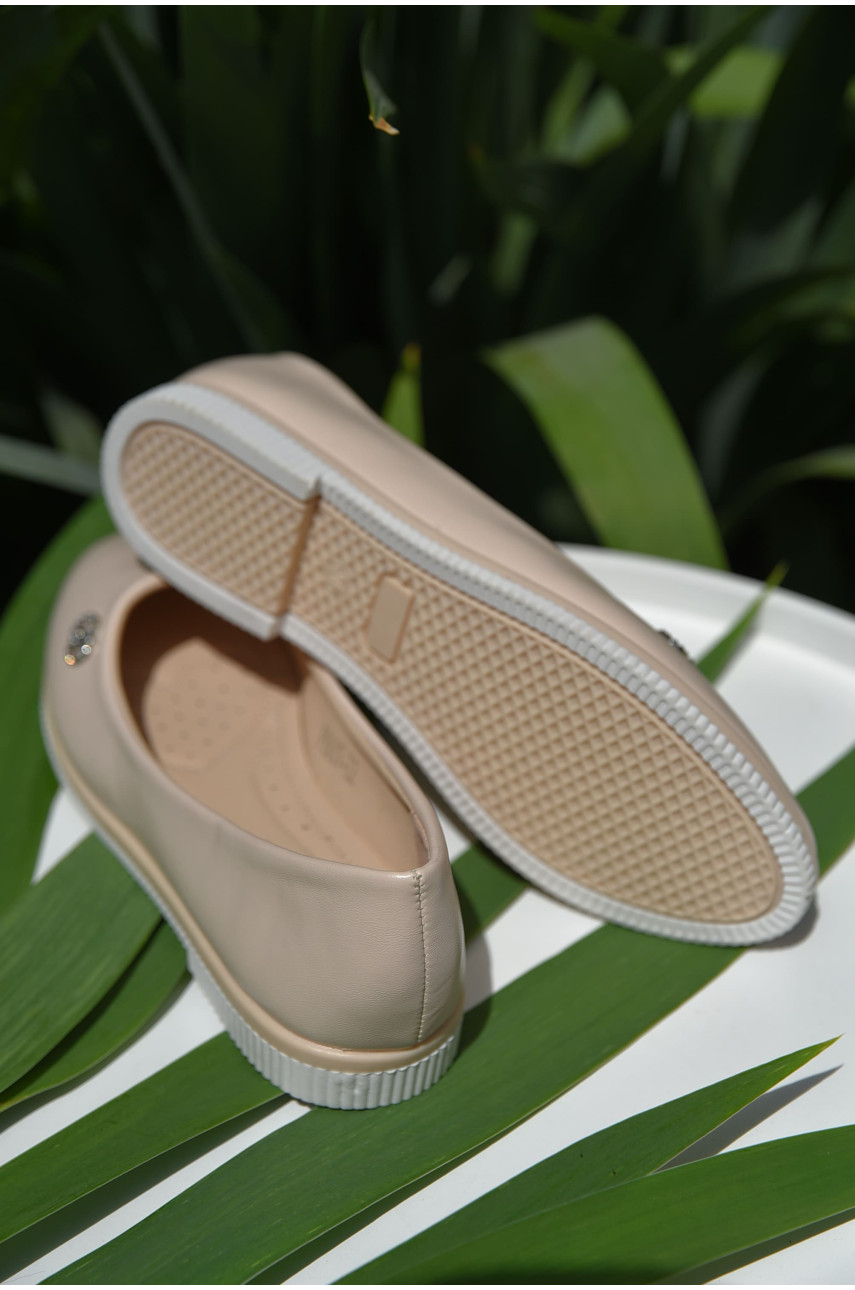 Балетки детские бежевого цвета однотонные 605-22 158553