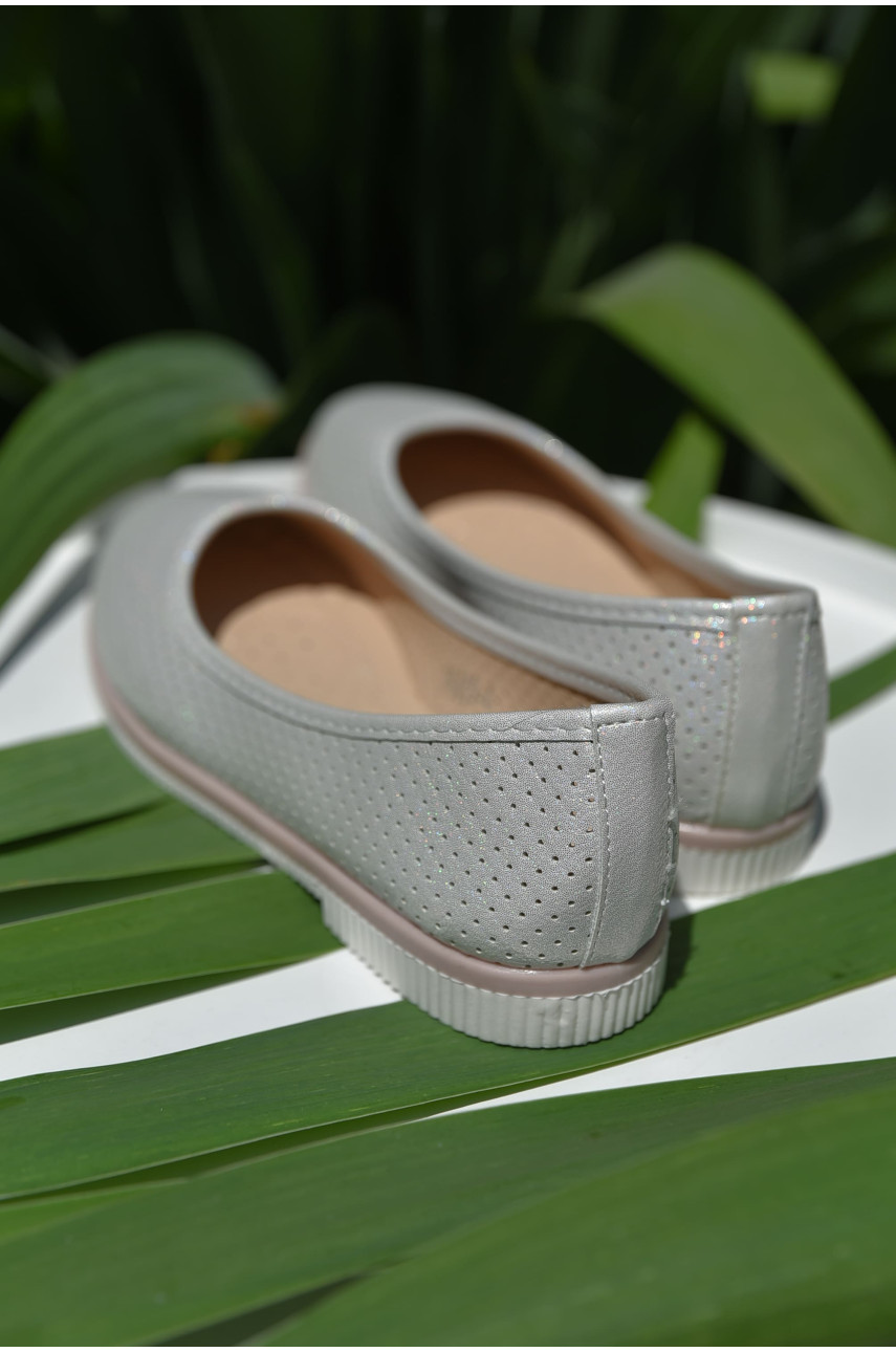 Балетки детские белого цвета однотонные 609-4 158656