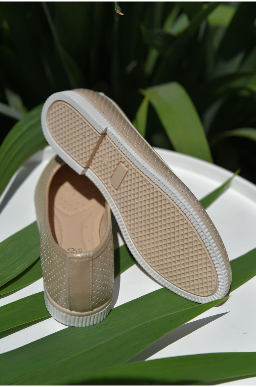 Балетки детские бежевого цвета однотонные 609-3 158658