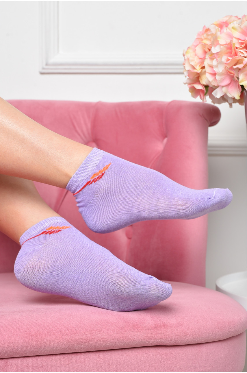 Шкарпетки жіночі короткі бузкового кольору розмір 36-41 159140