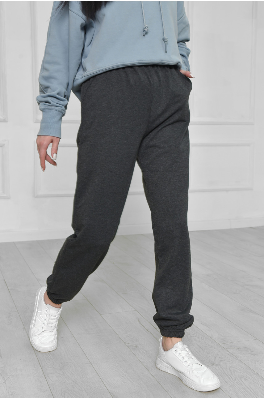 Спортивные штаны женские темно-серого цвета 160027