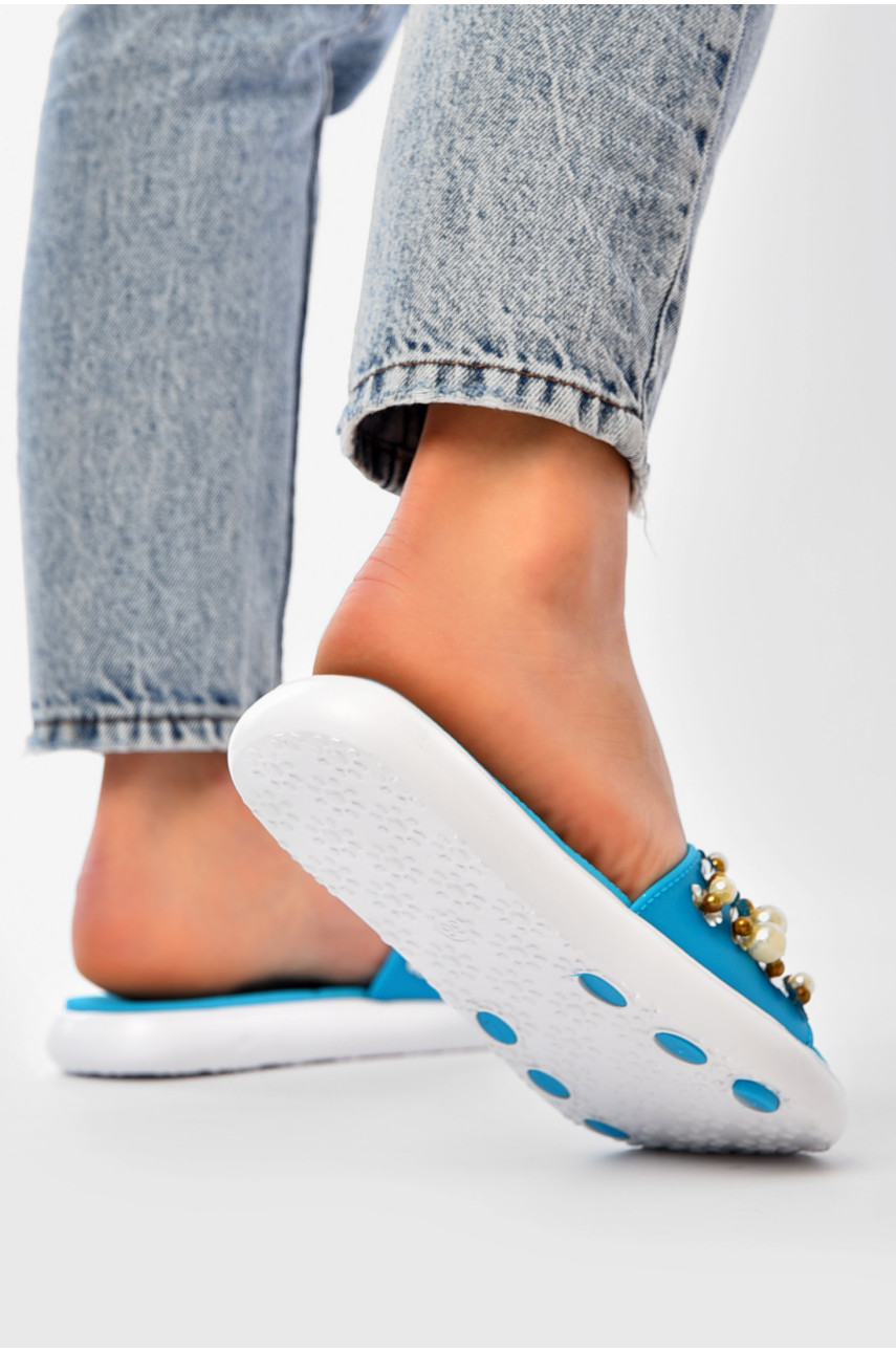 Шлепки женские голубого цвета с бусинками 8459-1.8459-2,8459-3 160040