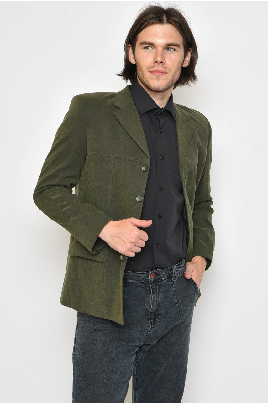 Пиджак мужской темно-зеленого цвета размер 42 160174