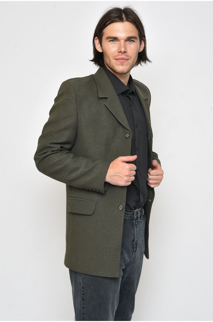 Пиджак мужской темно-зеленого цвета размер 46 160175