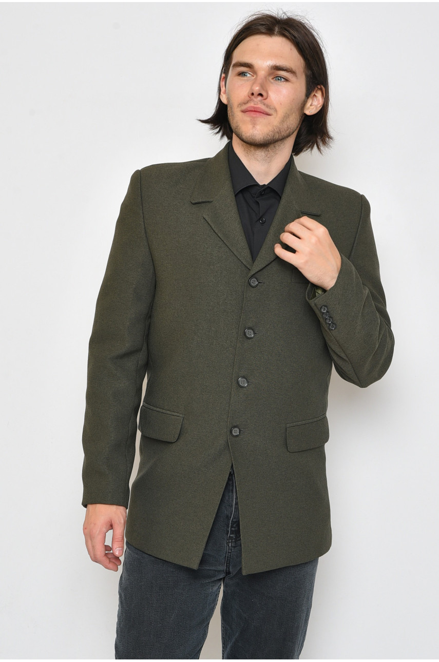 Пиджак мужской темно-зеленого цвета размер 46 160175