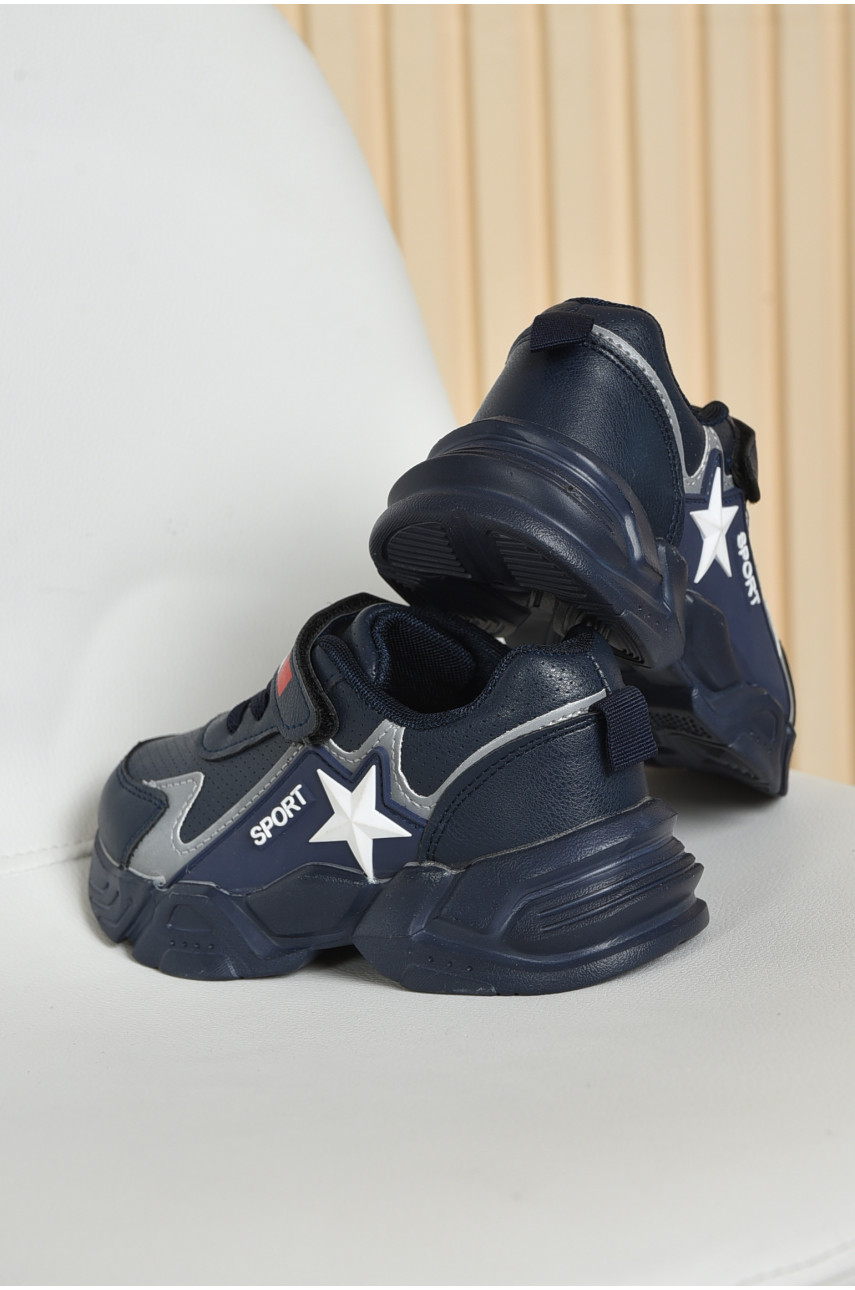 Кроссовки детские для мальчика темно-синего цвета В-3038-2 160219 Кроссовки детские для мальчика темно-синего цвета В-3038-2 160219