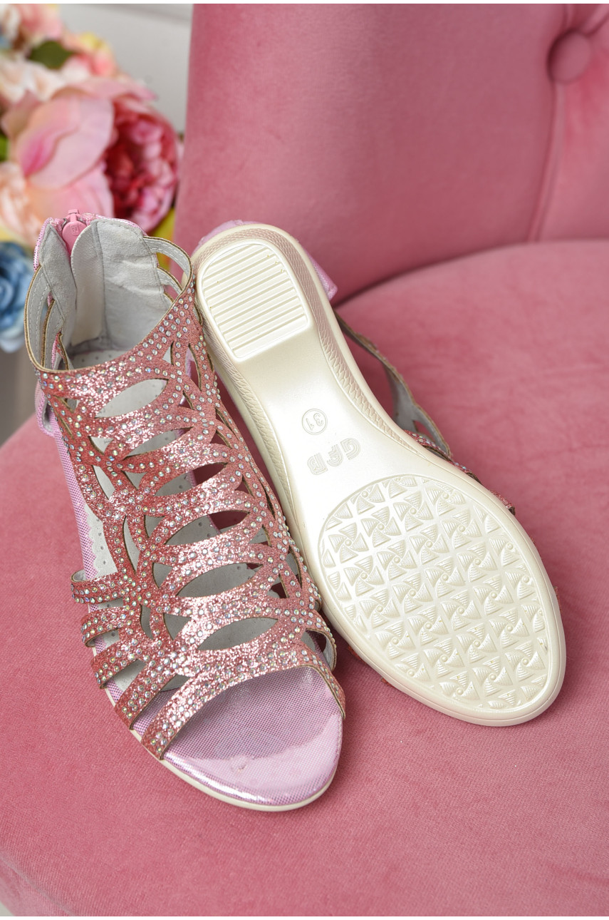 Босоніжки дитячі рожевого кольору 351-3 160543 Босоніжки дитячі рожевого кольору 351-3 160543