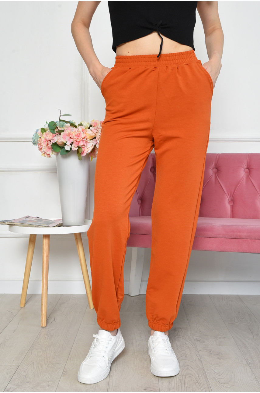 Спортивні штани жіночі теракотового кольору 160635