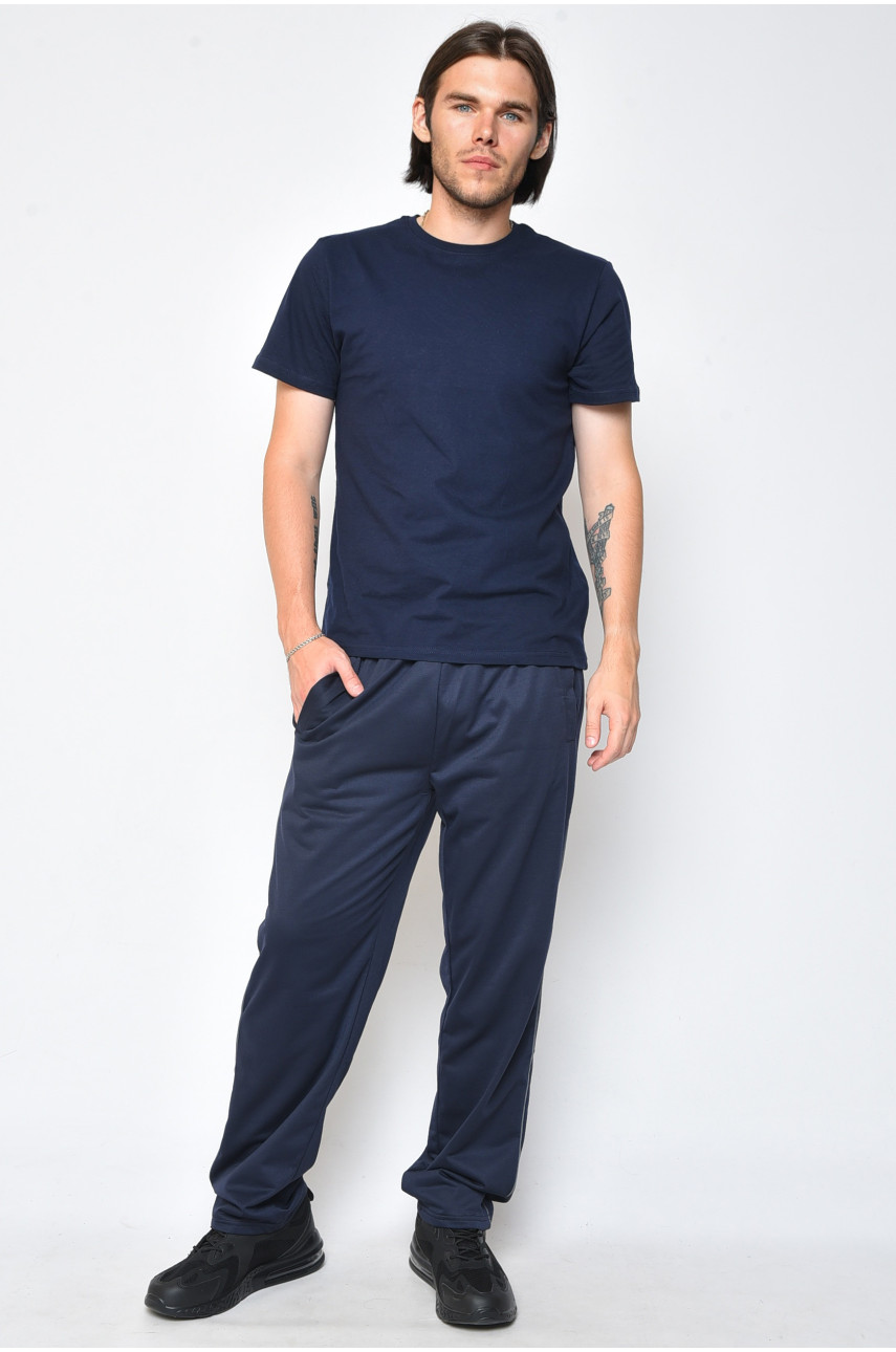 Спортивные штаны мужские темно-синего цвета 101 160829