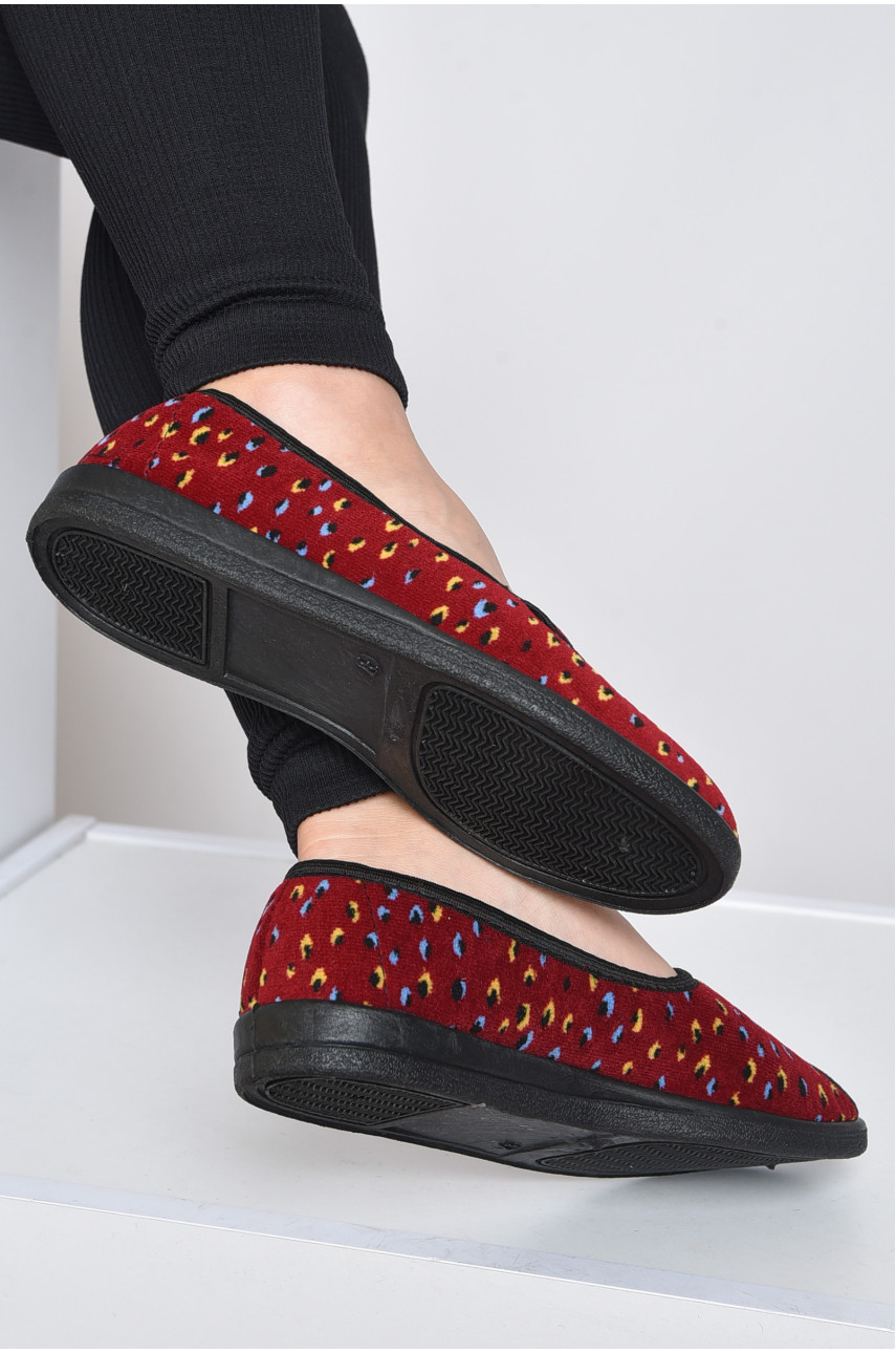 Тапочки женские бордового цвета 034 161605