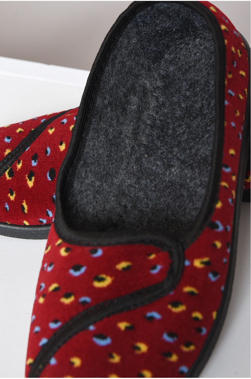 Тапочки женские бордового цвета 034 161605