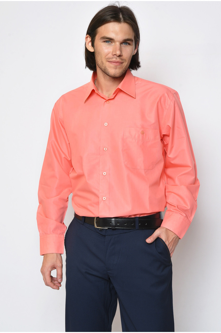 Рубашка мужская розового цвета размер 40 161658